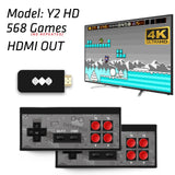 DATA FROG 4K Consola de videojuegos HDMI Construido en 568 Juegos clásicos Mini consola retro Controlador inalámbrico Salida HDMI Jugadores duales