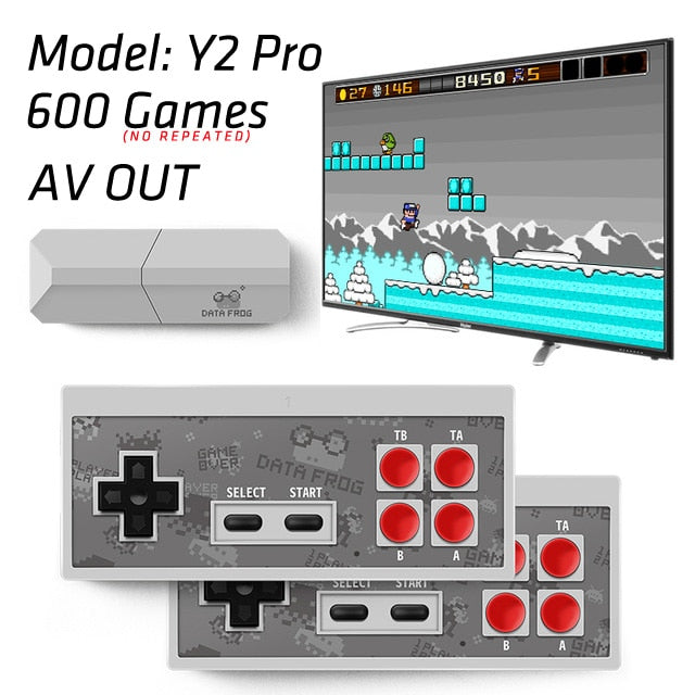 DATA FROG 4K Consola de videojuegos HDMI Construido en 568 Juegos clásicos Mini consola retro Controlador inalámbrico Salida HDMI Jugadores duales