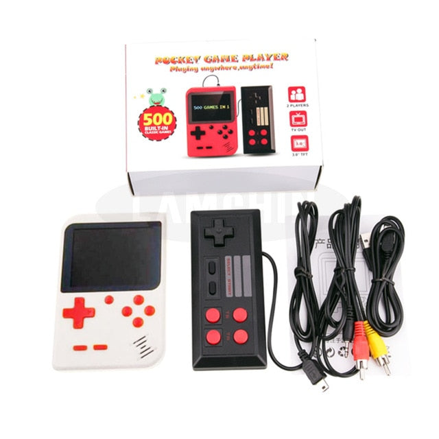 500 IN 1 Consola de videojuegos retro Juego portátil Consola de juegos portátil de bolsillo Mini reproductor portátil para regalo de niños