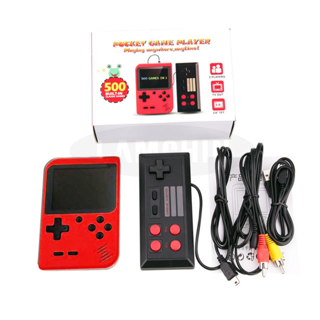 500 IN 1 Consola de videojuegos retro Juego portátil Consola de juegos portátil de bolsillo Mini reproductor portátil para regalo de niños