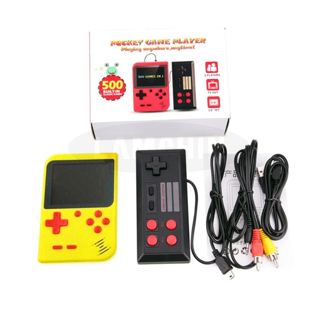 500 IN 1 Consola de videojuegos retro Juego portátil Consola de juegos portátil de bolsillo Mini reproductor portátil para regalo de niños