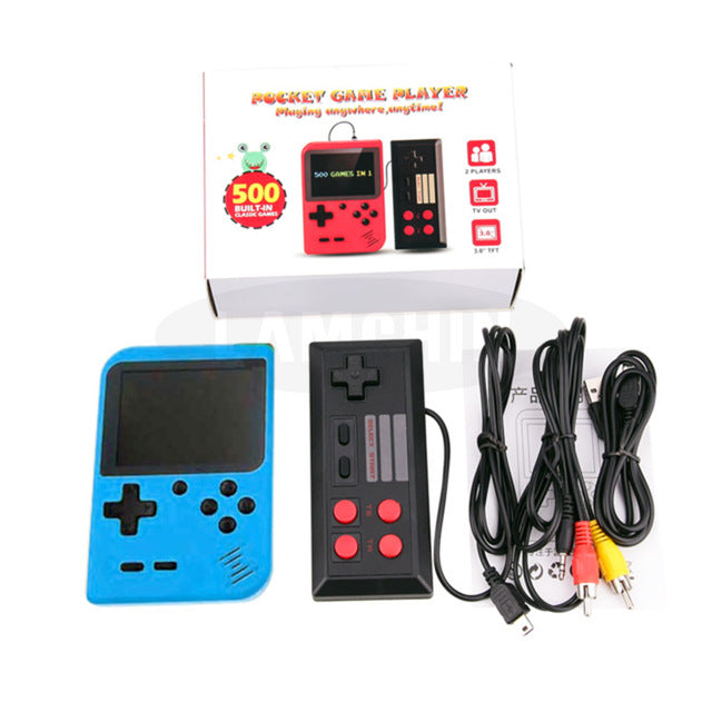 500 IN 1 Consola de videojuegos retro Juego portátil Consola de juegos portátil de bolsillo Mini reproductor portátil para regalo de niños