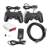 16000 en 1 128 GB Quad Core TV Video Box jugador del juego de accesorio Para Frambuesa Pi Con 2 conexión de cable USB Gamepad del regulador del juego de consola